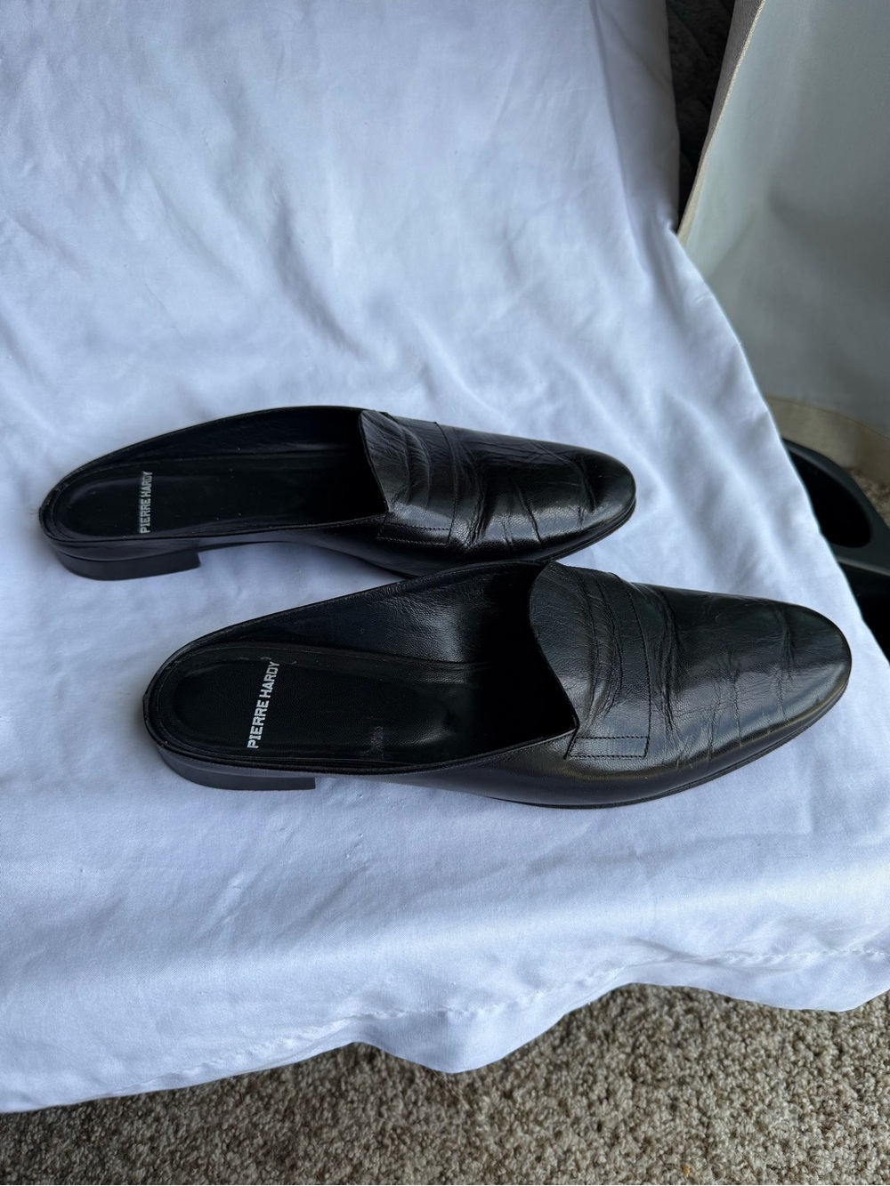 Pierre Hardy Black Leather Slip-On Loafers Made in Italy EU 40 US 9.5